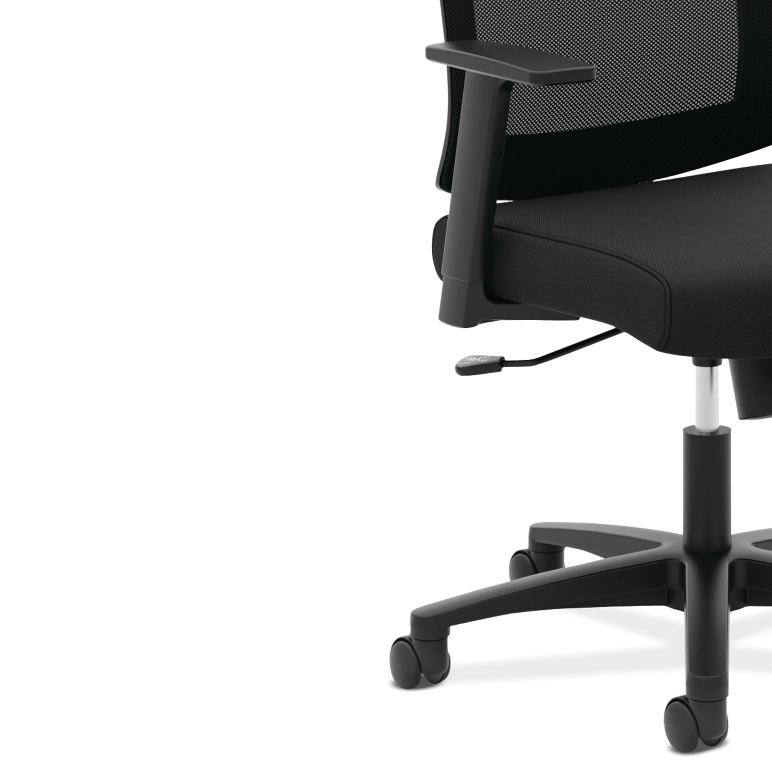 HON Mesh Mid-Back Task Chair | Center-Tilt, Tension, Lock | Fixed Arms | Black Mesh | Black Fabric 6 HON Mesh Mid-Back Task Chair | Center-Tilt, Tension, Lock | Fixed Arms | Black Mesh | Black Fabric - Image 4