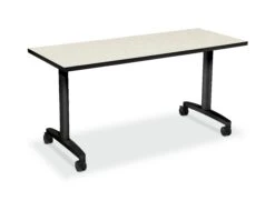 HON Huddle Table | Flip Base | Silver Mesh Laminate | 60"W