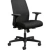 HON Ignition 2.0 4-way Stretch Mesh Back Task Chair | Synchro-Tilt Control With Seat Slider | Height- And Width-Adjustable Arms | Adjustable Lumbar Support | Hard Casters | Black 4-way Stretch Mesh Back | Black Seat Fabric | Black Frame