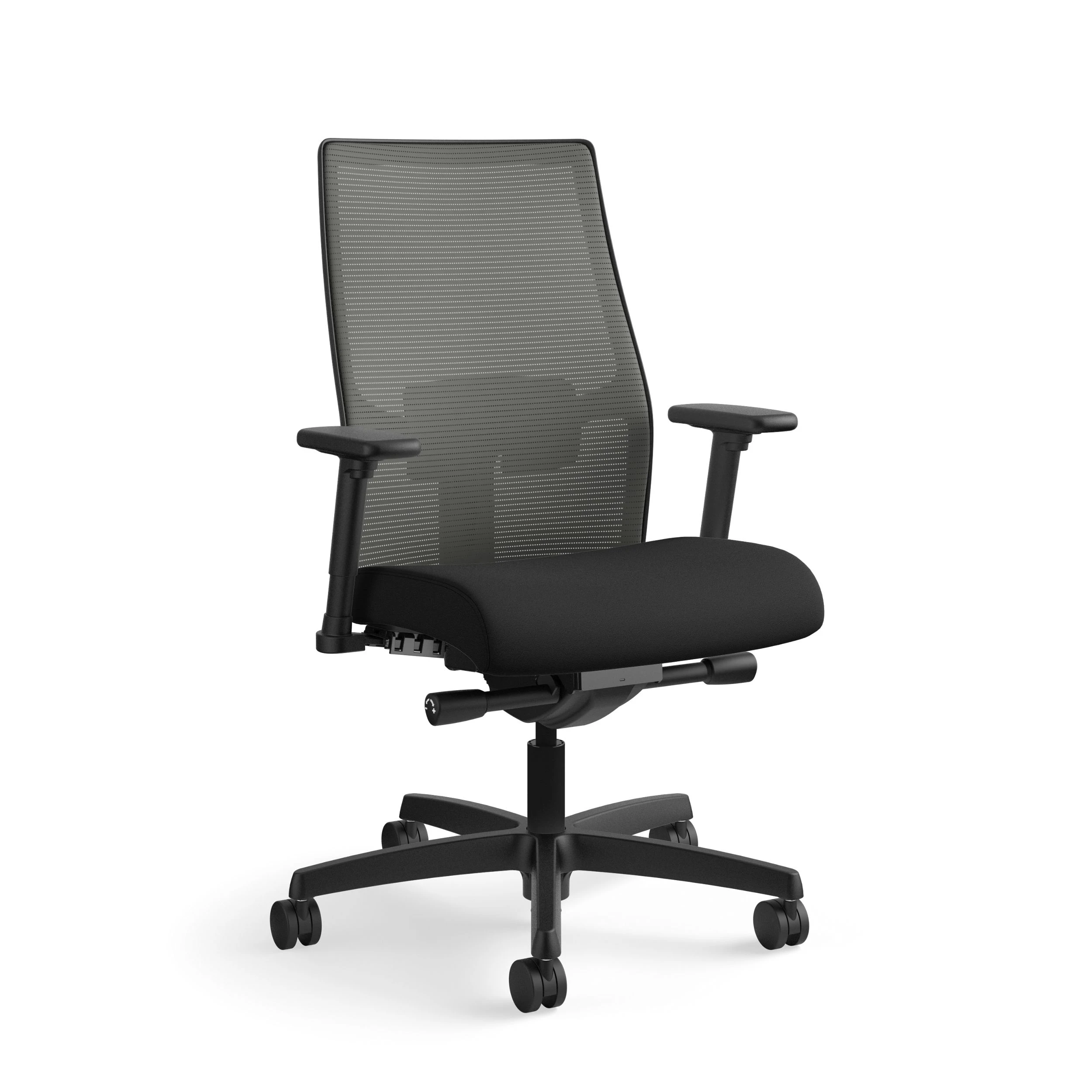 HON Ignition 2.0 Mid-Back Task Chair | Charcoal 4-way Stretch Mesh Back | Easy Assembly | Black Fabric | Black Frame 4 HON Ignition 2.0 Mid-Back Task Chair | Charcoal 4-way Stretch Mesh Back | Easy Assembly | Black Fabric | Black Frame - Image 2