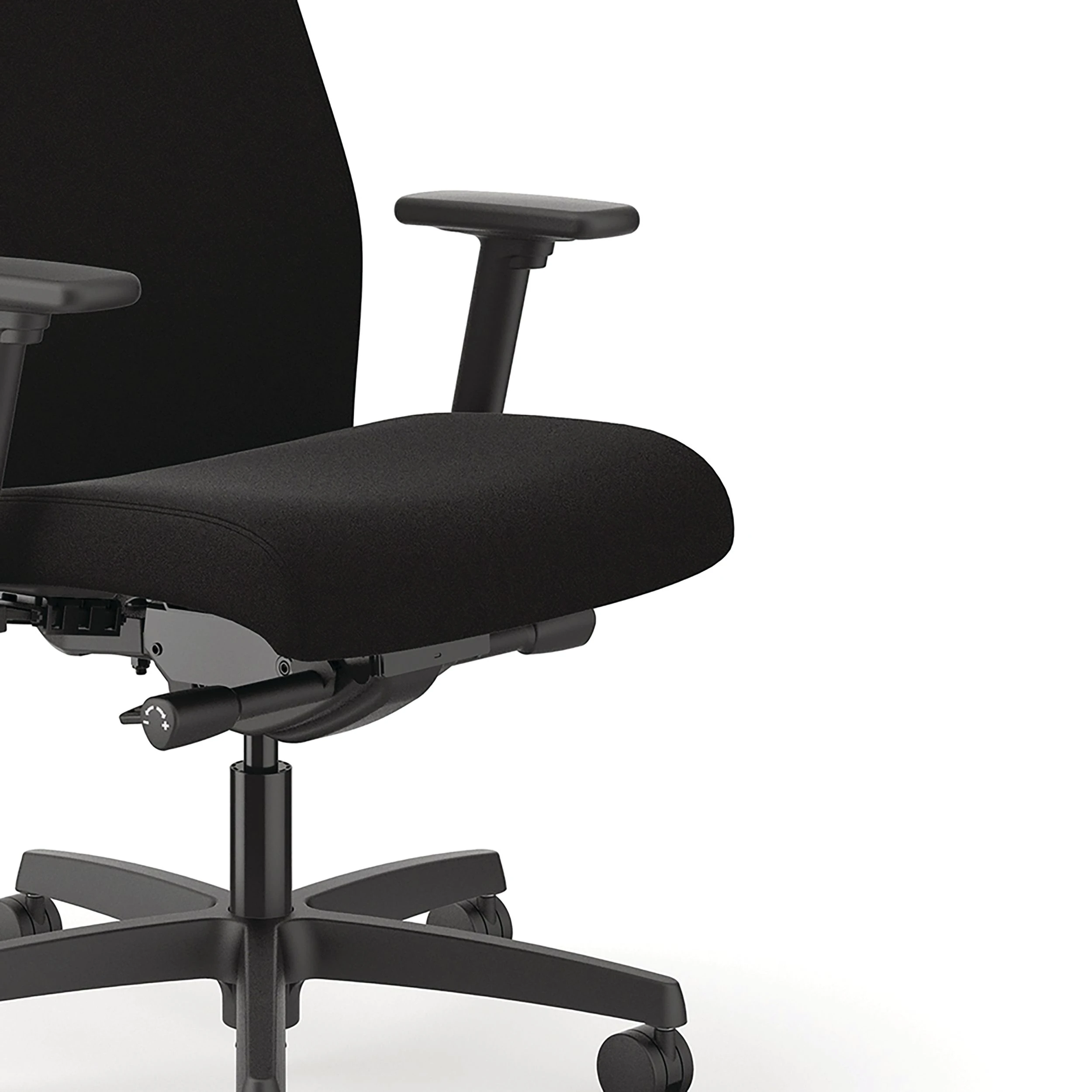 HON Ignition Mid-Back Task Chair | Easy Assembly | Advanced Synchro-Tilt Control | Hard Casters | Height- And Width-Adjustable Arms | Black Frame | Black Fabric 4 HON Ignition Mid-Back Task Chair | Easy Assembly | Advanced Synchro-Tilt Control | Hard Casters | Height- And Width-Adjustable Arms | Black Frame | Black Fabric - Image 2