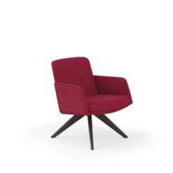 HON Mav Mid-Back Lounge Chair | Arms | Marsala Fabric | Florence Walnut Finish