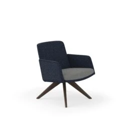 HON Mav Mid-Back Lounge Chair | Arms | Multi-Fabric | Purl Skein And Deep Fabric | Florence Walnut Finish