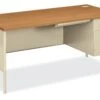 HON Metro Classic Right Pedestal Desk | 1 Box / 1 File Drawers | 66"W | Harvest Laminate | Putty Finish 1 HON Metro Classic Right Pedestal Desk | 1 Box / 1 File Drawers | 66"W | Harvest Laminate | Putty Finish -Hon Store HON MetroClassic HP3265R.C.L 045 001
