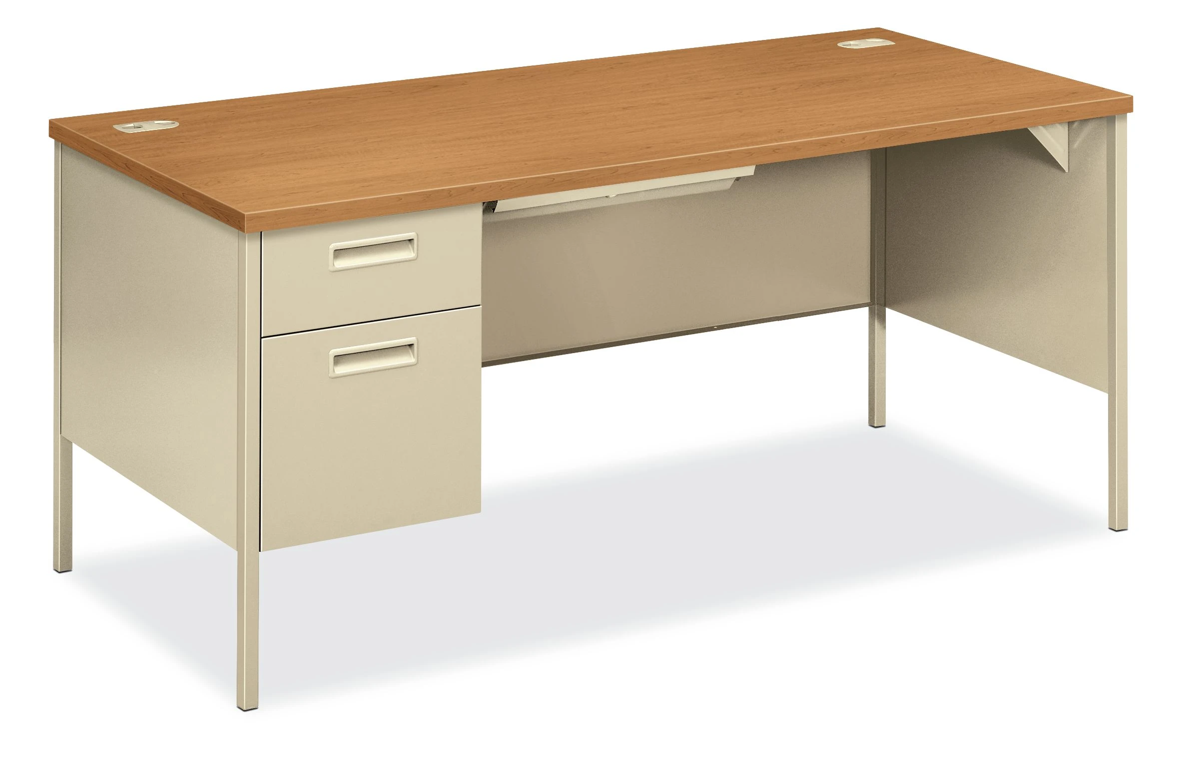 HON Metro Classic Left Pedestal Desk | 1 Box / 1 File Drawer | 66"W | Harvest Laminate | Putty Finish 3 HON Metro Classic Left Pedestal Desk | 1 Box / 1 File Drawer | 66"W | Harvest Laminate | Putty Finish