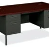 HON Metro Classic Double Pedestal Desk | 2 Box / 2 File Drawers | 72"W | Mahogany Laminate | Charcoal Finish 1 HON Metro Classic Double Pedestal Desk | 2 Box / 2 File Drawers | 72"W | Mahogany Laminate | Charcoal Finish -Hon Store HON MetroClassic HP3276.N.S 045 001