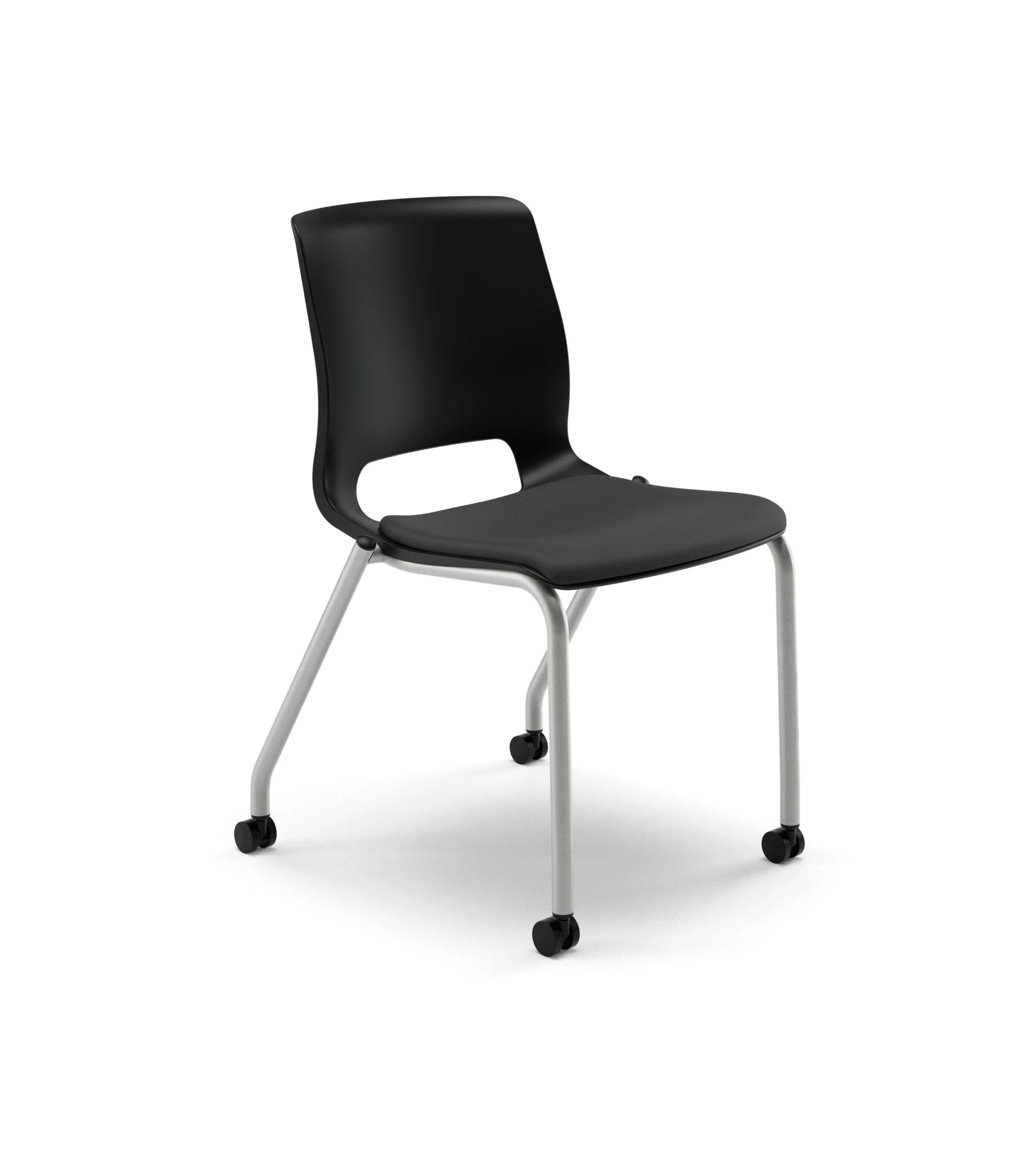 HON Motivate Stacking Chair | Onyx Shell | Textured Platinum Frame | Black Fabric | 2 Per Carton 3 HON Motivate Stacking Chair | Onyx Shell | Textured Platinum Frame | Black Fabric | 2 Per Carton