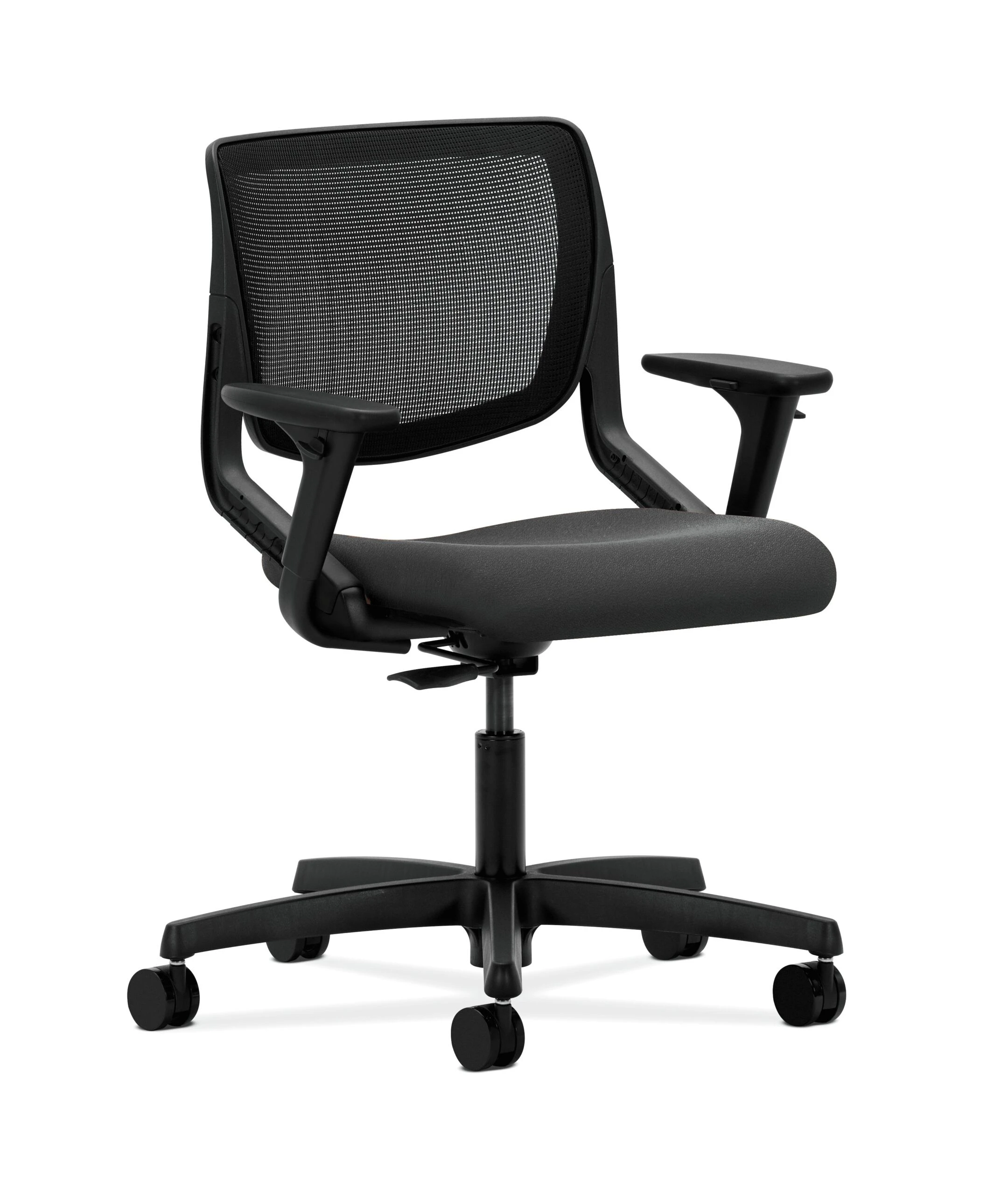 HON Motivate Task Chair | Black 4-way Stretch Back | Adjustable Arms | Iron Ore Fabric 3 HON Motivate Task Chair | Black 4-way Stretch Back | Adjustable Arms | Iron Ore Fabric