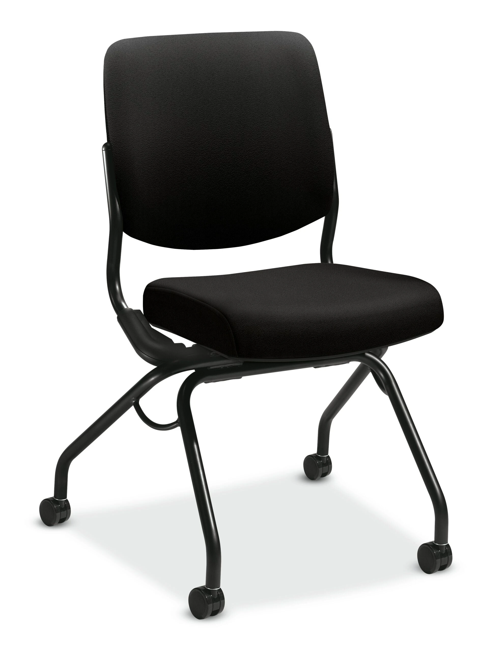 HON Perpetual Upholstered Back Nesting Chair | Flex Motion | Casters | Black Frame | Black Fabric 3 HON Perpetual Upholstered Back Nesting Chair | Flex Motion | Casters | Black Frame | Black Fabric