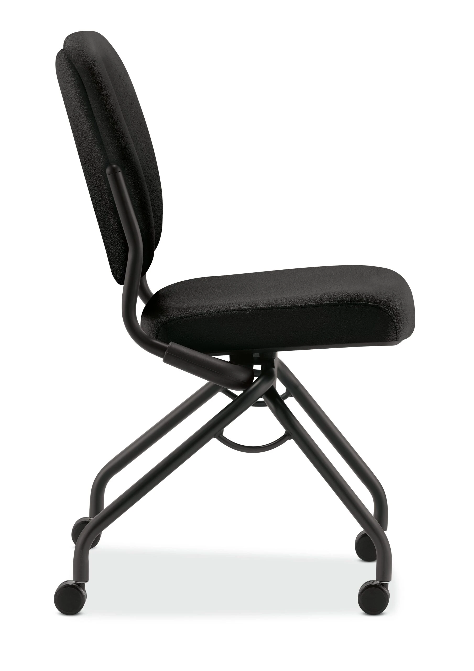 HON Perpetual Upholstered Back Nesting Chair | Flex Motion | Casters | Black Frame | Black Fabric 6 HON Perpetual Upholstered Back Nesting Chair | Flex Motion | Casters | Black Frame | Black Fabric - Image 4