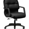 HON Pillow-Soft Mid-Back Chair | Center-Tilt | Fixed Arms | Black Leather 1 HON Pillow-Soft Mid-Back Chair | Center-Tilt | Fixed Arms | Black Leather -Hon Store HON PillowSoft H2092.H.SR11.T 045 001