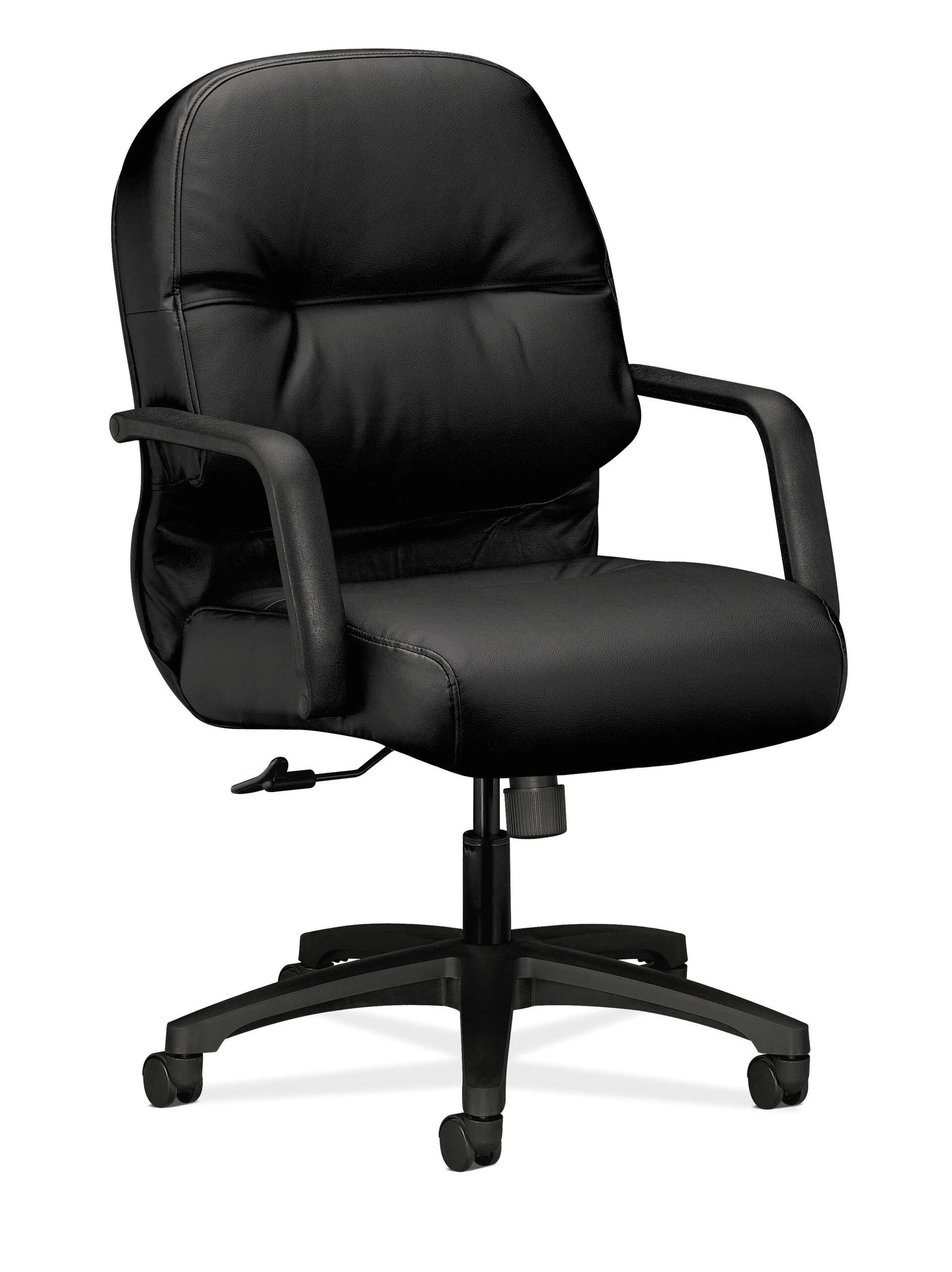 HON Pillow-Soft Mid-Back Chair | Center-Tilt | Fixed Arms | Black Leather 3 HON Pillow-Soft Mid-Back Chair | Center-Tilt | Fixed Arms | Black Leather