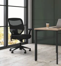 HON Prominent Mesh High-Back Task Chair | Center-Tilt | Adjustable Arms | Black Sandwich Mesh Seat -Hon Store HON Prominent HVL531.MM10 500 001