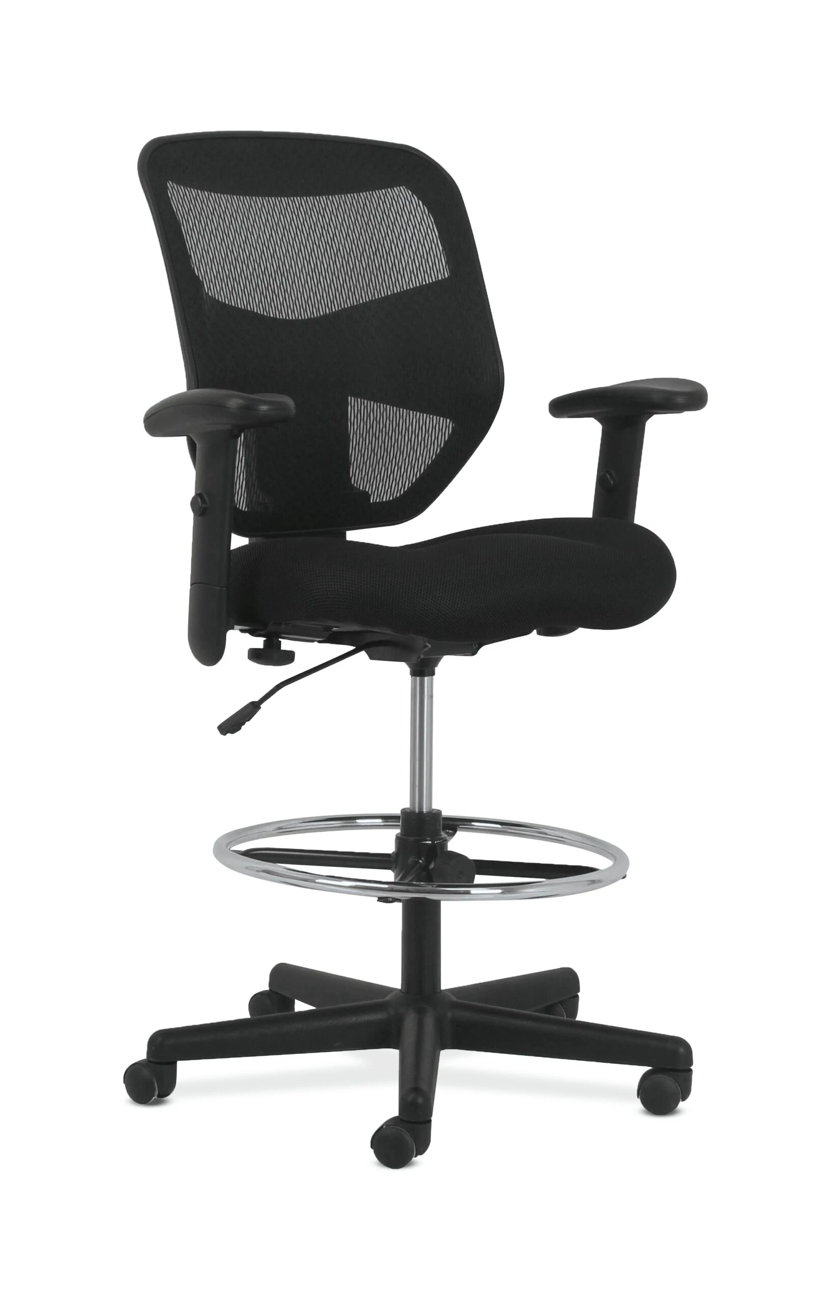 HON Prominent High-Back Task Stool | Height- And Width-Adjustable Arms | Black Mesh Back 3 HON Prominent High-Back Task Stool | Height- And Width-Adjustable Arms | Black Mesh Back
