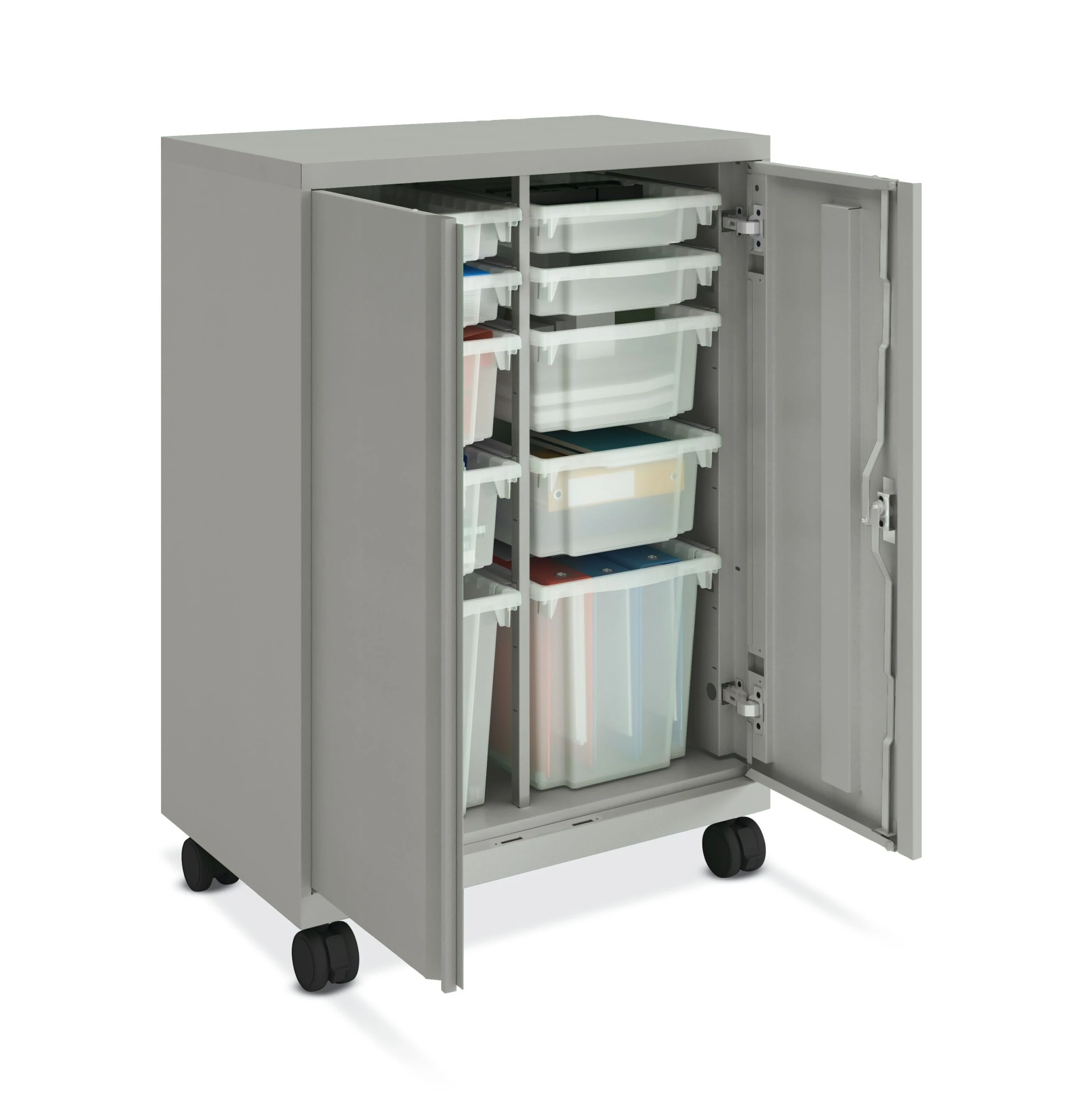 HON SmartLink Mobile Cabinet | Storage Bins | 18"D | Platinum Metallic Finish 4 HON SmartLink Mobile Cabinet | Storage Bins | 18"D | Platinum Metallic Finish - Image 2
