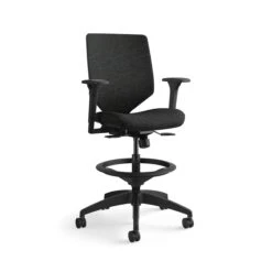 HON Solve Mid-Back Task Stool | Upholstered Charcoal ReActiv Back | Adjustable Lumbar | Black Frame | Ink Seat Fabric 17 HON Solve Mid-Back Task Stool | Upholstered Charcoal ReActiv Back | Adjustable Lumbar | Black Frame | Ink Seat Fabric -Hon Store HON Solve HSLVSMU.Y1.A.H.0S.COMF10.COMP10.BL .SB .T 0030 001
