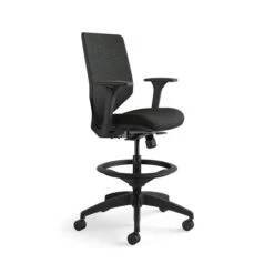HON Solve Mid-Back Task Stool | Upholstered Charcoal ReActiv Back | Adjustable Lumbar | Black Frame | Ink Seat Fabric 18 HON Solve Mid-Back Task Stool | Upholstered Charcoal ReActiv Back | Adjustable Lumbar | Black Frame | Ink Seat Fabric -Hon Store HON Solve HSLVSMU.Y1.A.H.0S.COMF10.COMP10.BL .SB .T 0060 001