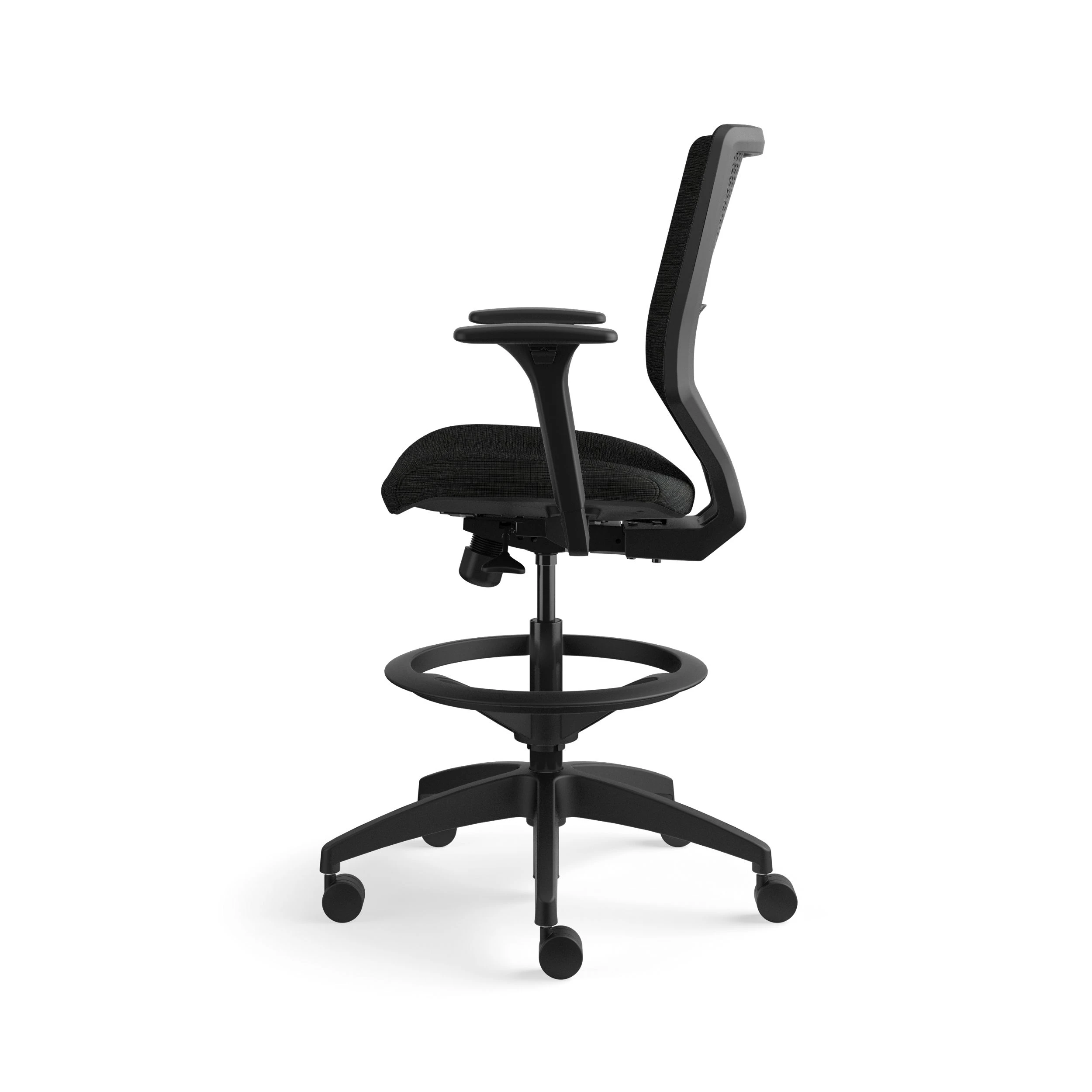 HON Solve Mid-Back Task Stool | Upholstered Charcoal ReActiv Back | Adjustable Lumbar | Black Frame | Ink Seat Fabric 13 HON Solve Mid-Back Task Stool | Upholstered Charcoal ReActiv Back | Adjustable Lumbar | Black Frame | Ink Seat Fabric - Image 11