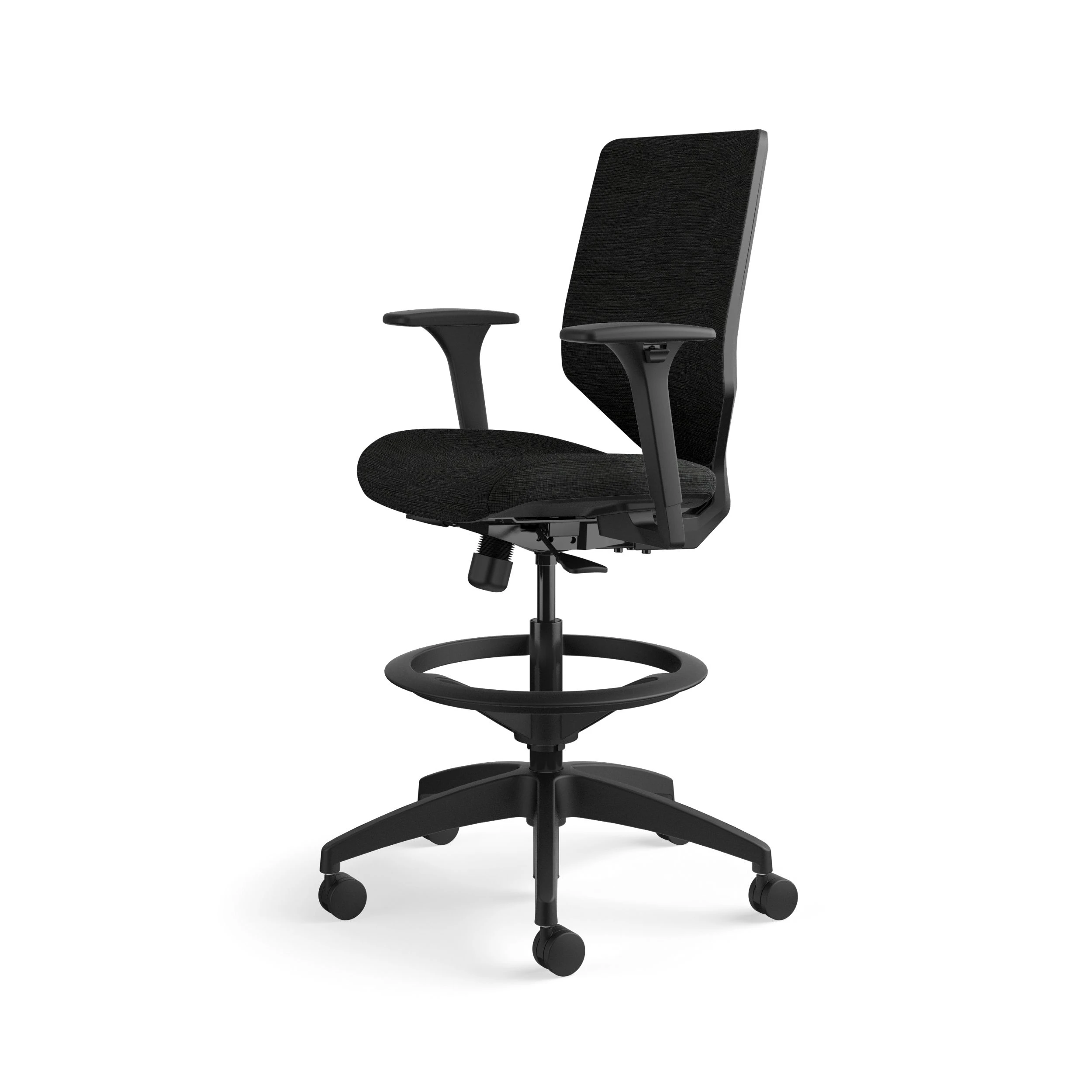 HON Solve Mid-Back Task Stool | Upholstered Charcoal ReActiv Back | Adjustable Lumbar | Black Frame | Ink Seat Fabric 14 HON Solve Mid-Back Task Stool | Upholstered Charcoal ReActiv Back | Adjustable Lumbar | Black Frame | Ink Seat Fabric - Image 12