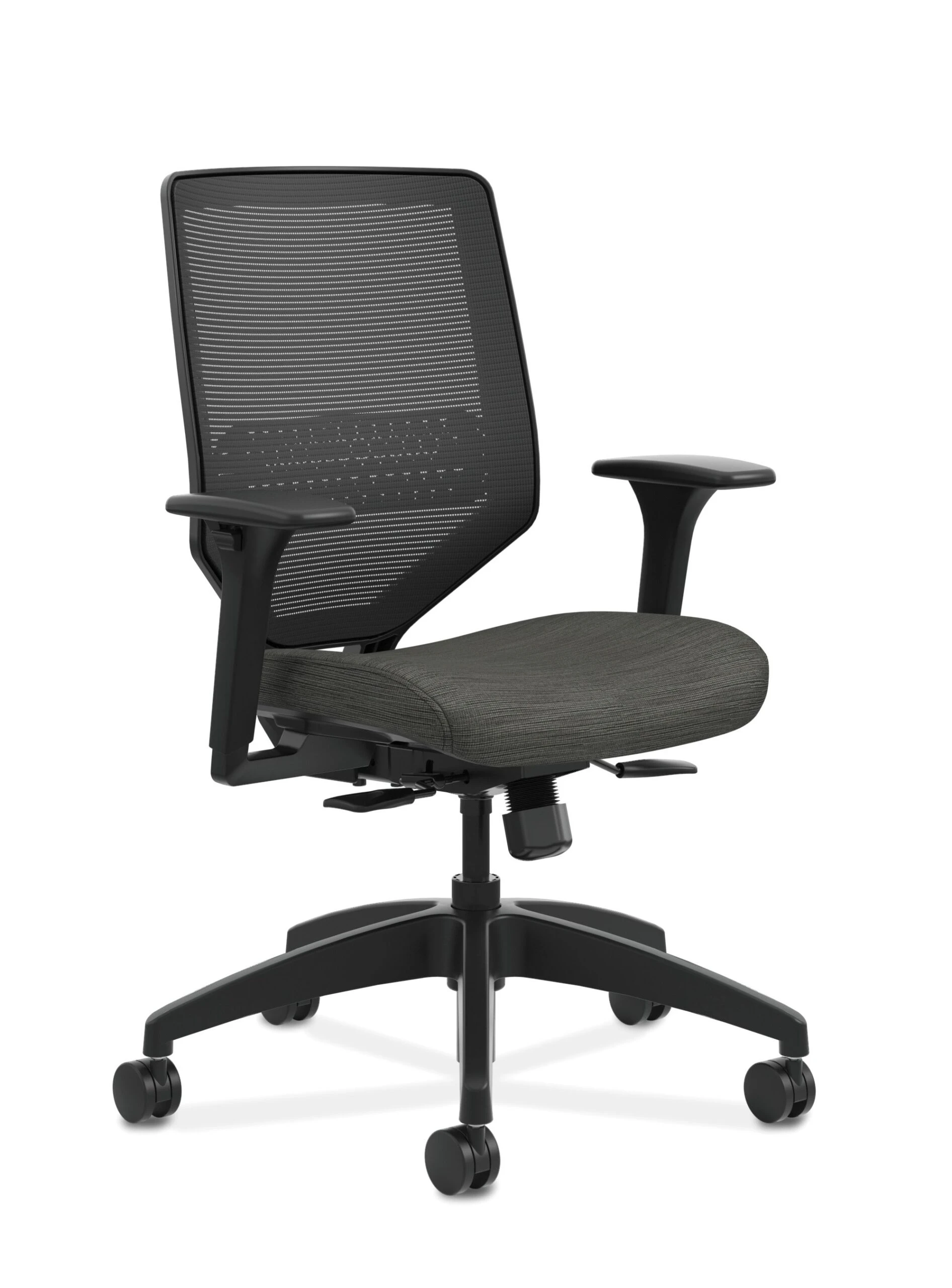 HON Solve Mid-Back Task Chair | Black 4-way Stretch Mesh Back | Black Frame | Easy Assembly | Ink Seat Fabric 3 HON Solve Mid-Back Task Chair | Black 4-way Stretch Mesh Back | Black Frame | Easy Assembly | Ink Seat Fabric