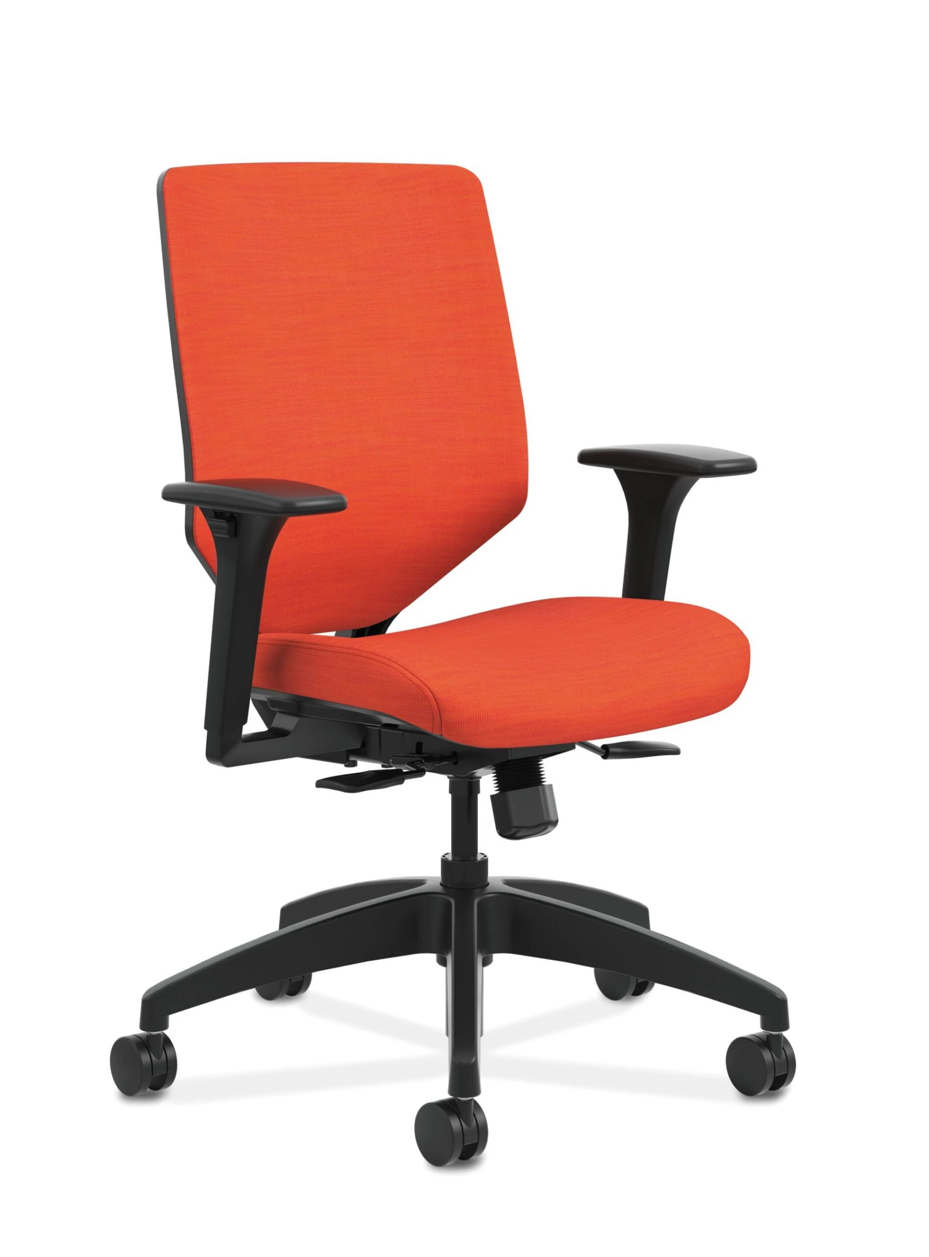 HON Solve Mid-Back Task Chair | Upholstered Charcoal ReActiv Back | Adjustable Lumbar | Black Frame | Bittersweet Seat Fabric 3 HON Solve Mid-Back Task Chair | Upholstered Charcoal ReActiv Back | Adjustable Lumbar | Black Frame | Bittersweet Seat Fabric