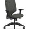HON Solve Mid-Back Task Chair | Upholstered Charcoal ReActiv Back | Black Frame | Easy Assembly | Ink Seat Fabric -Hon Store HON Solve HSLVTMUKD.Y1.A.H.0S.COMF10.COMP10.BL .SB .T 045 001