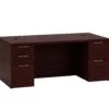 HON Valido Double Pedestal Desk | 2 Box / 3 File Drawers | 72"W | Satin Nickel Crescent Pull | Mahogany Finish -Hon Store HON Valido H115890.A.F.NN 045 001