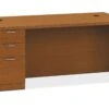 HON Valido Left Pedestal Desk | 2 Box / 1 File Drawer | 72"W | Satin Nickel Sweep Pull | Bourbon Cherry Finish 1 HON Valido Left Pedestal Desk | 2 Box / 1 File Drawer | 72"W | Satin Nickel Sweep Pull | Bourbon Cherry Finish -Hon Store HON Valido H115896L.A.C.HH 045 001