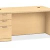 HON Valido Left Pedestal Desk | 2 Box / 1 File Drawer | 66"W | Satin Nickel Sweep Pull | Natural Maple Finish 1 HON Valido Left Pedestal Desk | 2 Box / 1 File Drawer | 66"W | Satin Nickel Sweep Pull | Natural Maple Finish -Hon Store HON Valido H115898L.A.C.DD 045 001