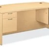 HON Valido Double Pedestal Desk | Bow Top | 2 Box / 2 File Drawers | 72"W | Satin Nickel Crescent Pull | Natural Maple Finish 2 HON Valido Double Pedestal Desk | Bow Top | 2 Box / 2 File Drawers | 72"W | Satin Nickel Crescent Pull | Natural Maple Finish -Hon Store HON Valido H11595.A.F.DD 045 001