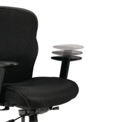 HON Wave Mesh Big And Tall Executive Chair | Knee-Tilt | Adjustable Arms | Black Mesh Back | Black Fabric Seat -Hon Store HON Wave HVL705.VM10 600 001