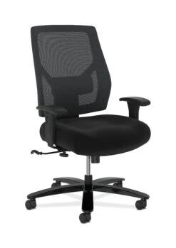 HON Crio High-Back Big And Tall Chair | Mesh Back | Adjustable Arms | Adjustable Lumbar | Black Fabric