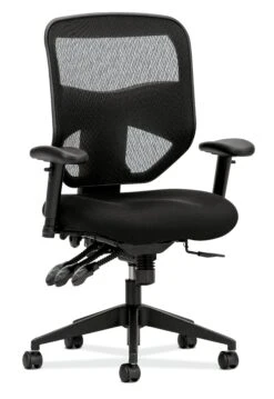 HON Prominent Mesh High-Back Task Chair | Asynchronous Control, Seat Glide | 2-Way Arms | Black Mesh