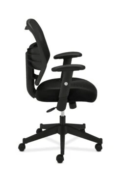 HON Prominent Mesh High-Back Task Chair | Center-Tilt | Adjustable Arms | Black Sandwich Mesh Seat -Hon Store basyx HVL531Series HVL531.MM10 090 090