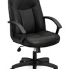 HON High-Back Executive Chair | Center-Tilt | Fixed Arms | Black Bonded Leather -Hon Store basyx HVL600Series HVL601.SB11 045 001
