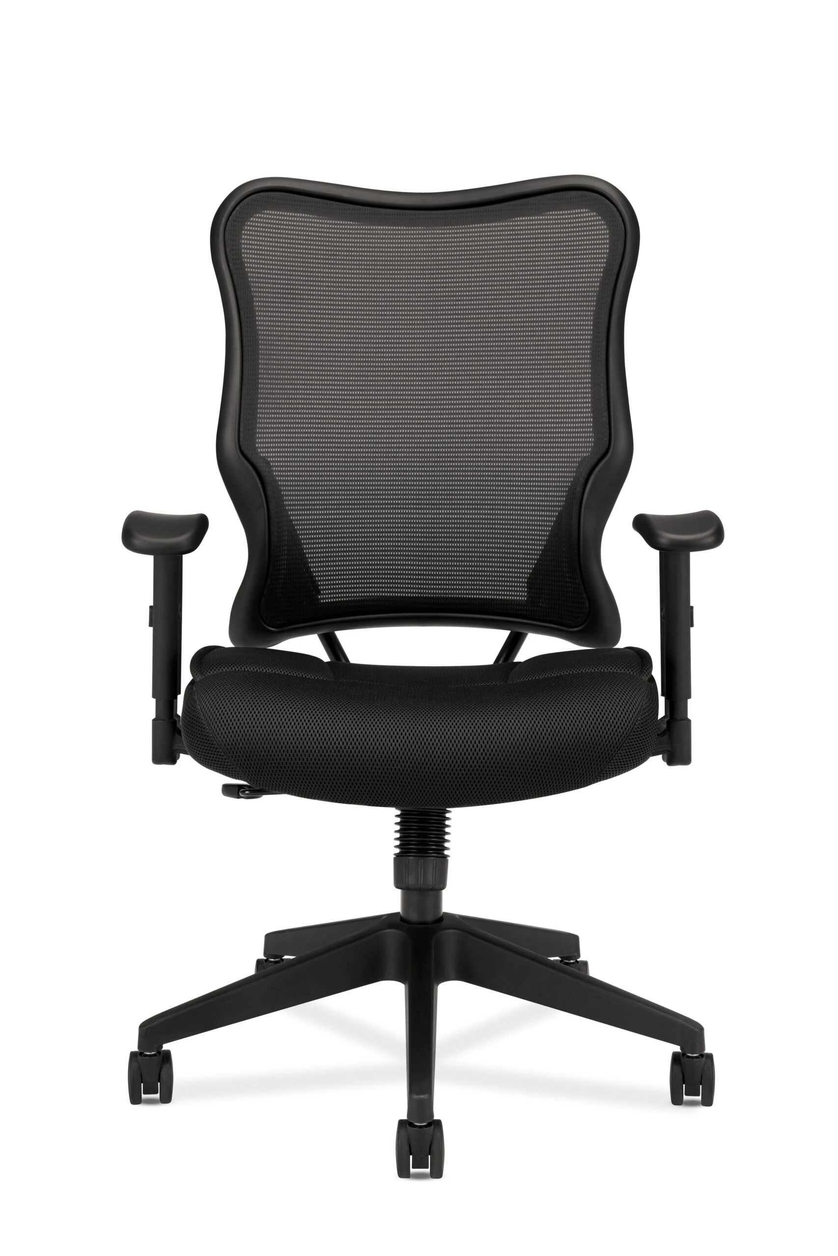 HON Wave Mesh High-Back Task Chair | Synchro-Tilt | Adjustable Arms | Black Sandwich Mesh Seat 4 HON Wave Mesh High-Back Task Chair | Synchro-Tilt | Adjustable Arms | Black Sandwich Mesh Seat - Image 2