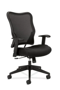 HON Wave Mesh High-Back Task Chair | Synchro-Tilt | Adjustable Arms | Black Sandwich Mesh Seat
