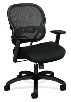 HON Wave Mesh Mid-Back Chair | Synchro-Tilt | Adjustable Arms | Black Sandwich Mesh