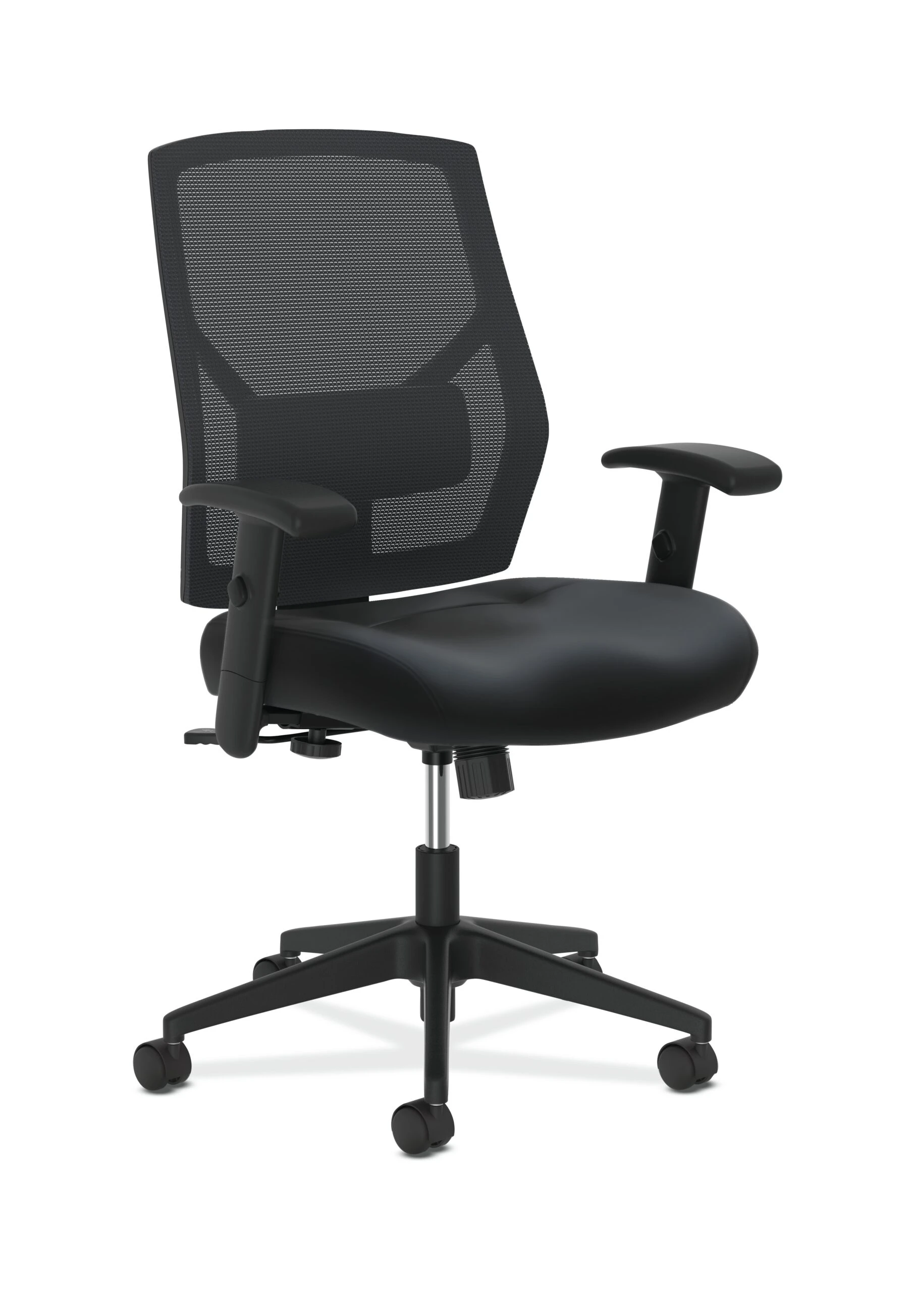 HON Crio High-Back Task Chair | Mesh Back | Adjustable Arms | Adjustable Lumbar | Black Leather 3 HON Crio High-Back Task Chair | Mesh Back | Adjustable Arms | Adjustable Lumbar | Black Leather