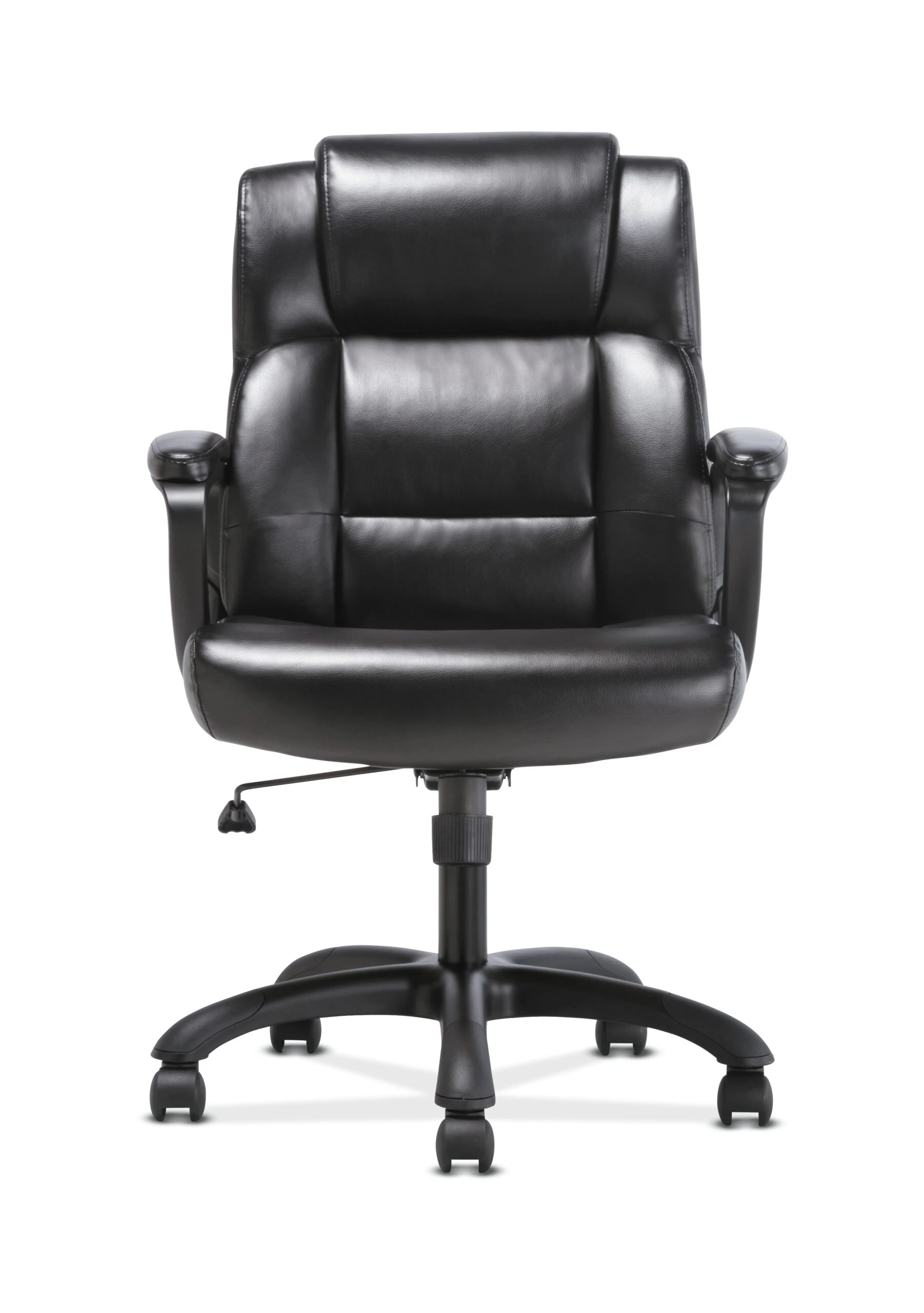 Sadie Mid-Back Executive Chair | Fixed Padded Arms | Black Leather 4 Sadie Mid-Back Executive Chair | Fixed Padded Arms | Black Leather - Image 2
