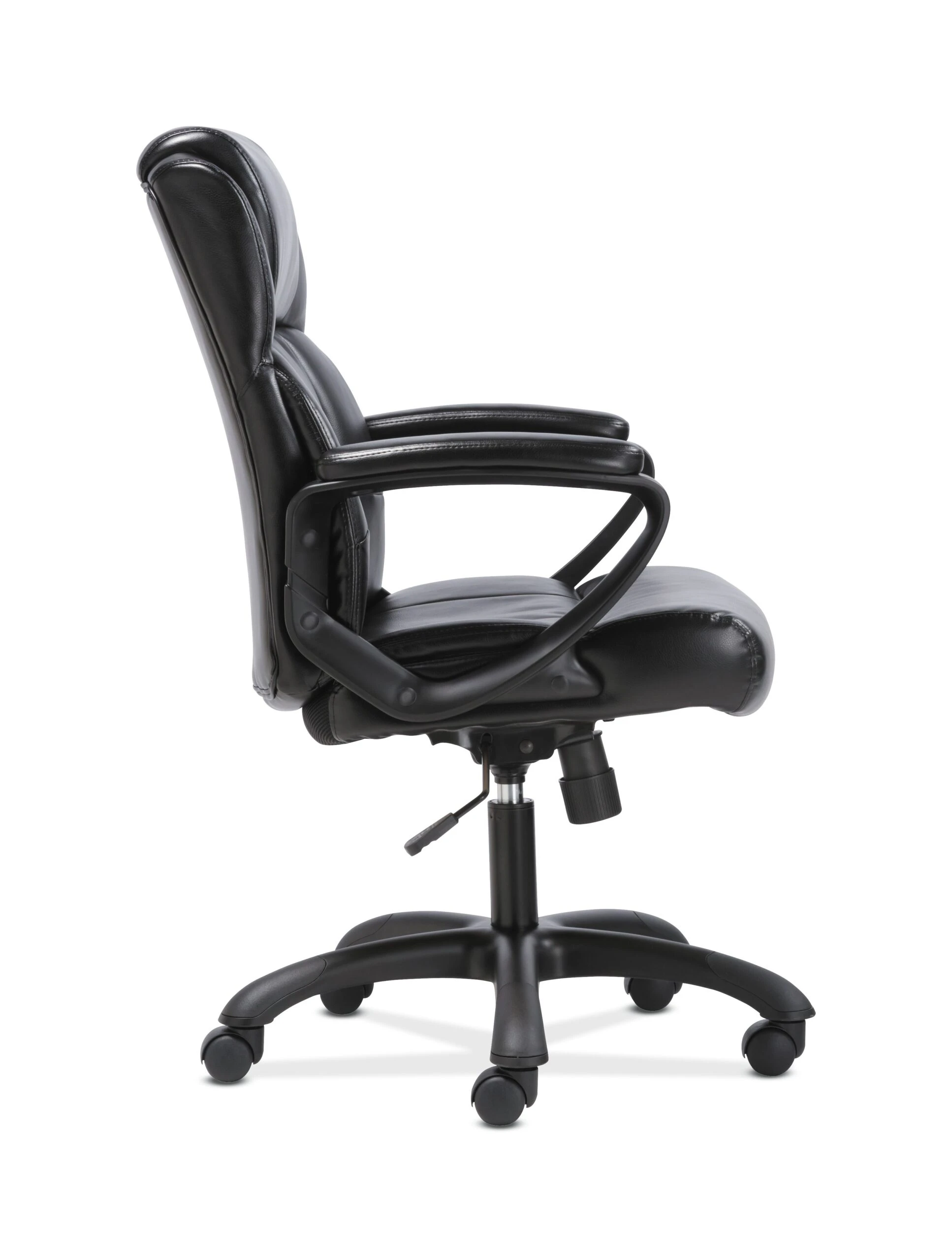 Sadie Mid-Back Executive Chair | Fixed Padded Arms | Black Leather 8 Sadie Mid-Back Executive Chair | Fixed Padded Arms | Black Leather - Image 6