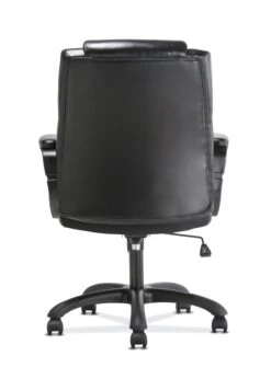 Sadie Mid-Back Executive Chair | Fixed Padded Arms | Black Leather