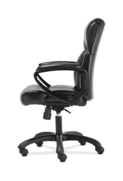 Sadie Mid-Back Executive Chair | Fixed Padded Arms | Black Leather 11 Sadie Mid-Back Executive Chair | Fixed Padded Arms | Black Leather -Hon Store basyx MidBackExecutive HVST305 270 001