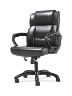 Sadie Mid-Back Executive Chair | Fixed Padded Arms | Black Leather 12 Sadie Mid-Back Executive Chair | Fixed Padded Arms | Black Leather -Hon Store basyx MidBackExecutive HVST305 315 001