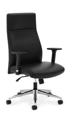HON Define High-Back Executive Chair | Synchro-Tilt | Adjustable Arms | Black Bonded Leather